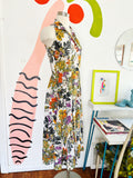 Paint by Numbers Floral Cotton Dress | Medium