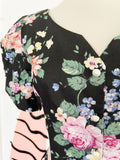 Jessica McClintock x Gunne Sax Black Floral Dress | Large