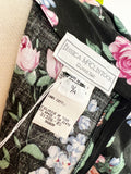 Jessica McClintock x Gunne Sax Black Floral Dress | Large