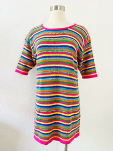 Rainbow Sequin Knit Top | Medium