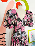 Leslie Lucks Pink Floral Cotton Dress | Medium