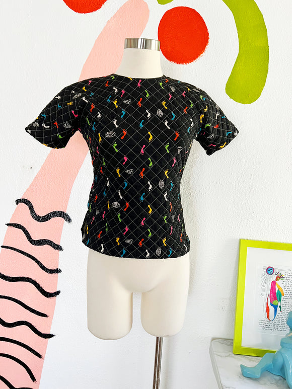 Surf’s Up Barbie • Quilted Footprint Top | Small