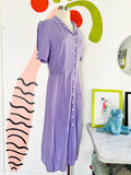 Lilac Polka Dot Shirt Dress | Large