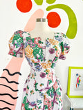 Floral and Ribbon Print Dress S|M