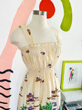 Tropical Print Smocked Sundress S|M