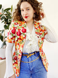 Escada Fruit Print Short Sleeve Blazer | Small