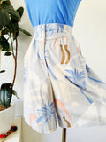 Tropical Palm Print Cotton Shorts | Small 26"