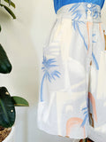 Tropical Palm Print Cotton Shorts | Small 26"