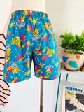 Cerulean Blue Novelty Summer Print Shorts | Small