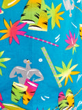 Cerulean Blue Novelty Summer Print Shorts | Small