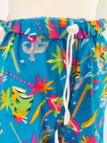 Cerulean Blue Novelty Summer Print Shorts | Small