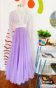 Lillie Rubin Lilac and Lace Gown | Small