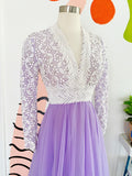 Lillie Rubin Lilac and Lace Gown | Small