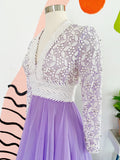 Lillie Rubin Lilac and Lace Gown | Small