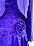 A.J. Bari Purple Silk Strapless Dress and Cropped Jacket Set | Medium