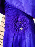 A.J. Bari Purple Silk Strapless Dress and Cropped Jacket Set | Medium