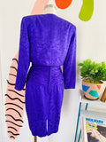 A.J. Bari Purple Silk Strapless Dress and Cropped Jacket Set | Medium