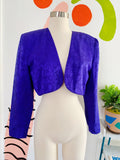 A.J. Bari Purple Silk Strapless Dress and Cropped Jacket Set | Medium