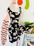 A.J. Bari Seashell Print Silk Dress | Medium