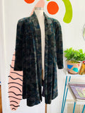 Abstract Pattern Open Velvet Swing Jacket | Large