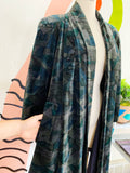 Abstract Pattern Open Velvet Swing Jacket | Large