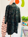 Abstract Pattern Open Velvet Swing Jacket | Large