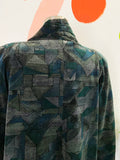 Abstract Pattern Open Velvet Swing Jacket | Large