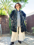 Abstract Pattern Open Velvet Swing Jacket | Large