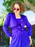 A.J. Bari Purple Silk Strapless Dress and Cropped Jacket Set | Medium