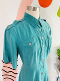 Karen Alexander Turkish Blue Shirt Dress | Medium