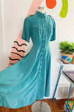 Karen Alexander Turkish Blue Shirt Dress | Medium