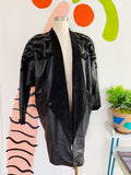 Suzelle Black Leather Jacket with Suede Design | Medium