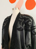 Suzelle Black Leather Jacket with Suede Design | Medium