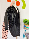 Suzelle Black Leather Jacket with Suede Design | Medium
