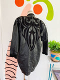 Suzelle Black Leather Jacket with Suede Design | Medium