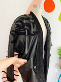 Suzelle Black Leather Jacket with Suede Design | Medium