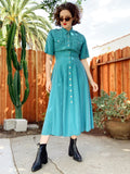 Karen Alexander Turkish Blue Shirt Dress | Medium