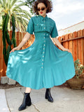 Karen Alexander Turkish Blue Shirt Dress | Medium