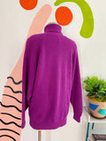 Raspberry Purple Ramie Cotton Turtleneck Sweater