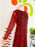 A.J. Bari Red Animal Print Dress | Medium