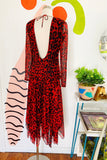 A.J. Bari Red Animal Print Dress | Medium