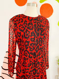 A.J. Bari Red Animal Print Dress | Medium