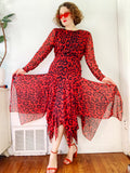 A.J. Bari Red Animal Print Dress | Medium