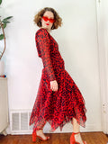 A.J. Bari Red Animal Print Dress | Medium