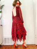 A.J. Bari Red Animal Print Dress | Medium