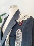 Bill Blass Embellished Pinstripe Wool Blazer | Large