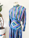 Moonglow Floral and Striped Woven Dress | Medium