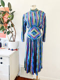Moonglow Floral and Striped Woven Dress | Medium