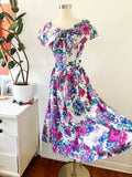 Floral Indian Cotton Tie Neck Dress | Medium