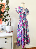 Floral Indian Cotton Tie Neck Dress | Medium
